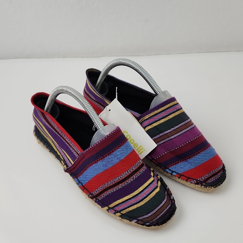 Capelli Of New York Striped Espadrilles Red